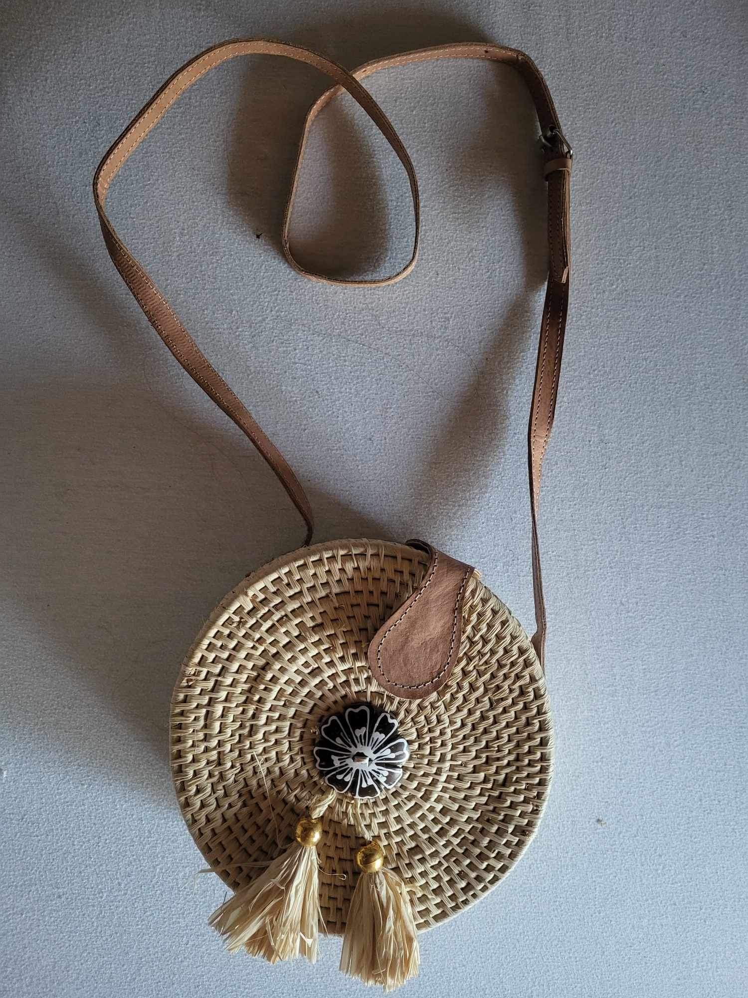 Bandolière crochet en raphia